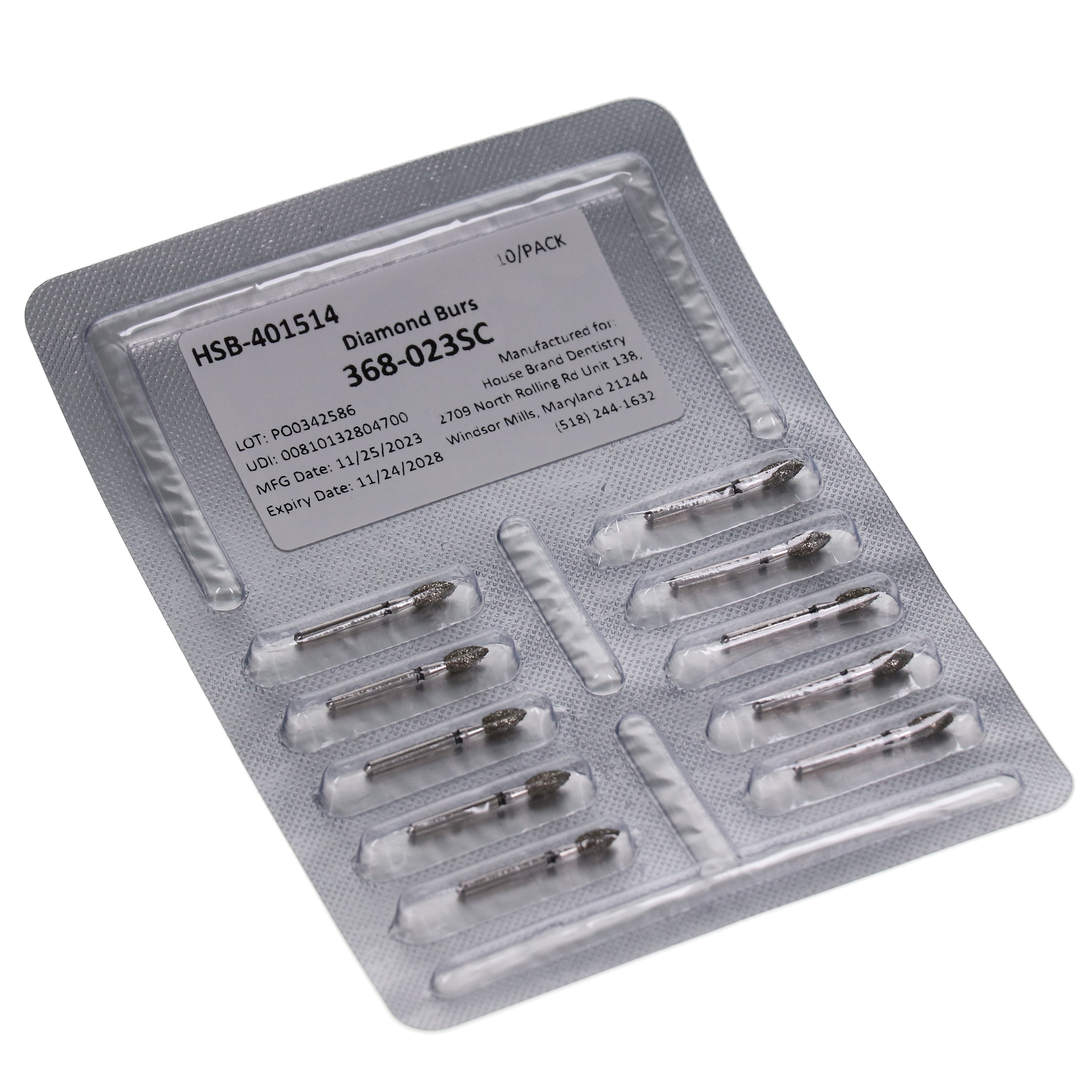 House Brand Dentistry 401514 FG 368-023SC Football Super Coarse Grit Diamond Burs 10/Pk House Brand Dentistry 401514 FG 368-023SC Football Super Coarse Grit Diamond Burs 10/Pk